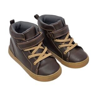 See Kai Run Kids Brown High Top Sneakers Faux Leather Gum Sole Size 10.5 Toddler
